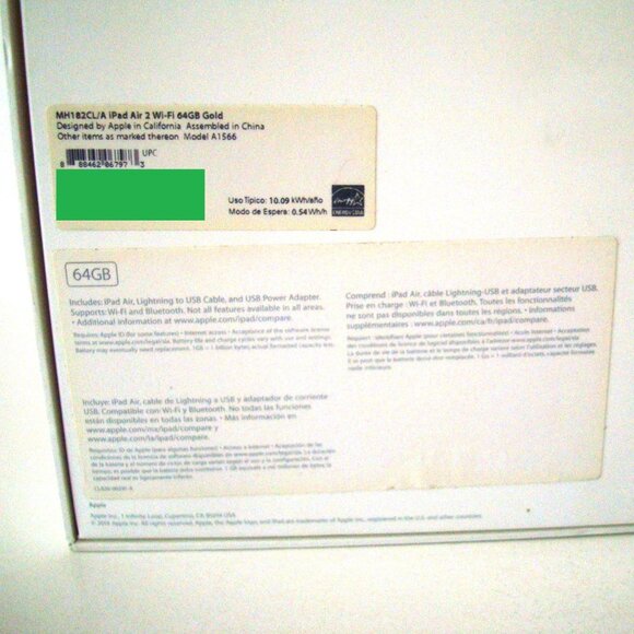 2/$10* iPad Air EMPTY BOX White Box for Gold iPad Air EMPTY (NO iPad Included) - Picture 5 of 10